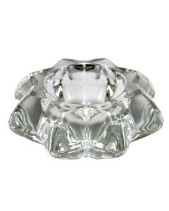 Candle holder, glass, Dia.9xH2.5 cm
