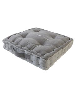 Candice floor cushion,  100% cotton, grey, 45x45x10 cm