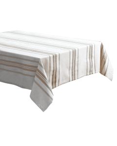 Tablecloth Chaumont,  100% cotton, white/beige, 140x200 cm