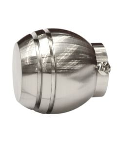 Metal finish for curtain rod, stainless steel, color silver, Dia. 28 mm