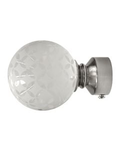 Knobs for stainlees steel rod, glass, transparent, Dia. 28 mm