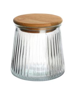 Conservation jar with lid, glass/bamboo, transparent/natural, 680 ml / Dia. 11 x H 11 cm