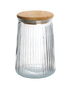 Conservation jar with lid, glass/bamboo, transparent/natural, 1000 ml / Dia. 11 x H 16 cm