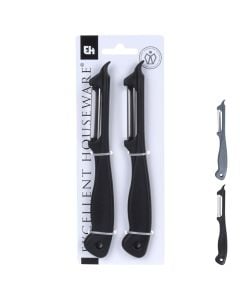 Set of peeler (Pck 2), polypropylene, black/grey, 18x2.3 cm