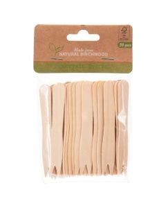 Cocktail fork (Pck 50), birch (wood), natural, 9 cm