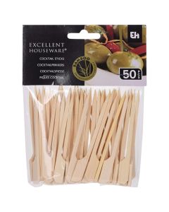 Cocktail/antipaste stick (Pck 50), bamboo, natural, 9 cm