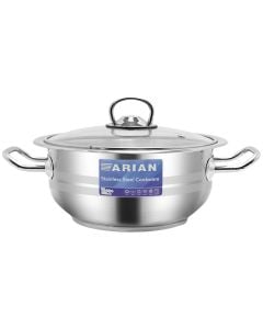 Induction cooker with lid, stainless steel, silver color, 2.75L / Dia. 20 x H 10 cm