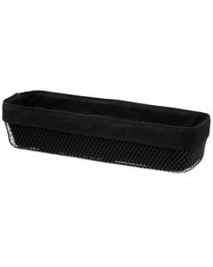 Bread basket Mayaj, steel/cotton, black, 40.5x13.5x9.5 cm