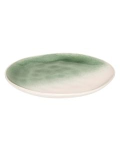 Dessert plate Mala, stoneware, green/white, Dia. 20 x H 2.3 cm