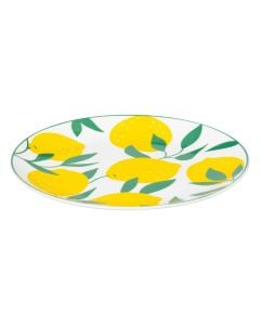 Dessert plate, porcelain, white with lemon motifs, Dia. 19 x H 2.1 cm