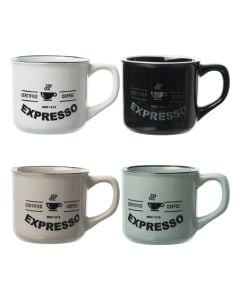 Mug Enamel Bistrot, faience (ceramic), assorted colors, 14 cl / 10x7.2x6.8 cm