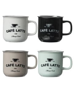 Mug Enamel Bistrot, faience (ceramic), assorted colors, 40 cl / 12.8x9.7x9.2 cm