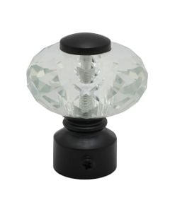 Knobs for stainlees steel rod, glass, transparent, Dia. 28 mm