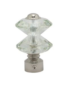 Knobs for stainlees steel rod, glass, transparent, Dia. 28 mm