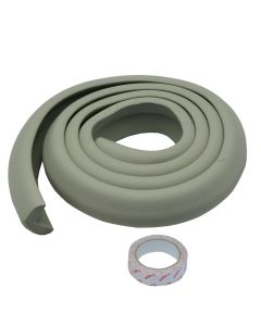 Table protector, rubber, brown, 3.7cmx2m, 1 piece