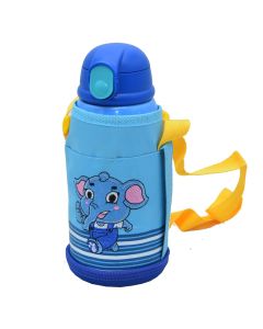 Camping flask, stainless steel, blue, 500 ml