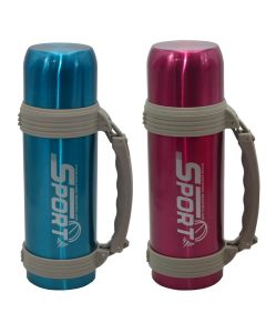 Camping flask, "Sports",stainless steel, blue, 1200 ml