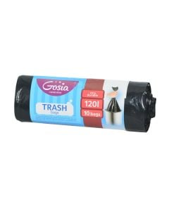 Garbage bag, "Gosia", plastic, 120 lt, 70x110 cm, black, 10 division, 1 piece