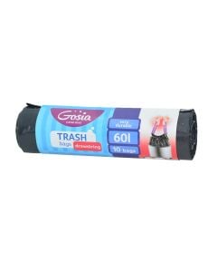 Garbage bag, "Gosia", plastic, 60 lt, 53x65 cm, black, 10 division, 1 piece