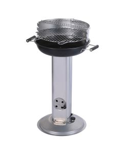 Barbecue with charcoal, "Vaggan", metallic, silver, 43xh83 cm, 1 piece