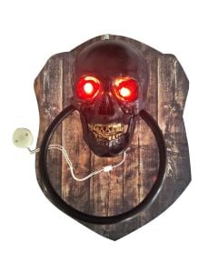 Dog head door knocker halloween, plastic, 26x20x10 cm, brown