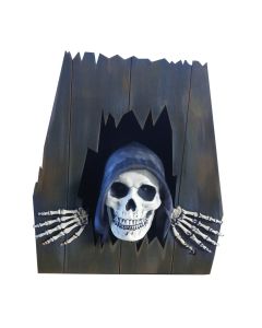 Animated coffin,halloweeni, plastic, 37x19x43 cm, brown