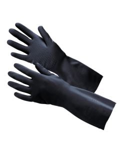 Cleaning gloves, "Perfetto", medium, latex, black, 1 pair