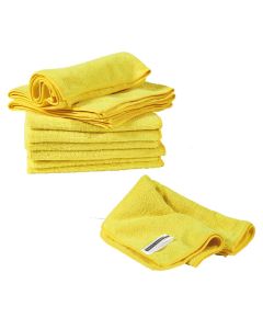 Cleaning cloth, "Perfetto factory", multipurpose, 80 % polyester- 20% polyamide, 40x40 cm, yellow, 10 pieces