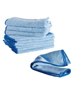 Cleaning cloth, "Perfetto factory", multipurpose, 80 % polyester- 20% polyamide, 40x40 cm, blue, 10 pieces