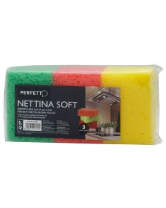 Cleaning sponge, "Perfetto", sponge, mix, 3 pieces, 1 pack