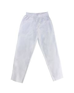 Chefs trousers with elastic waist, 100 % polyester, white, L