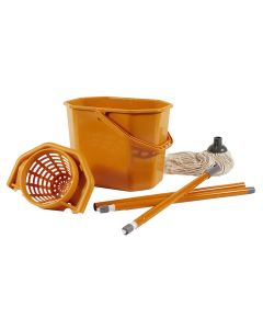 Bucket, "Perfetto Classico", plastic, 12 lt, 44x29x18 cm, 130 cm, orange, 1 piece