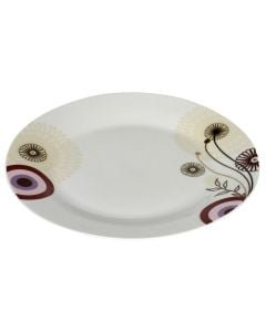 Flat plate, Size: D.9" Color: Design, Material: Porcelain