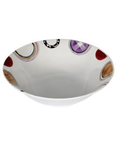 Salad bowl, Size: D.9" Color: Design, Material: Porcelain