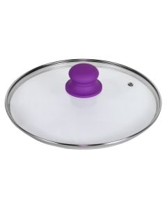 Glass lid, Size: 30cm, Color: Purple / Clear, Material: Glass