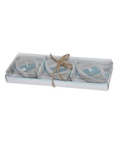 Decorative candle, paraffin, blue, 4.5x8x2 cm, 3 piece