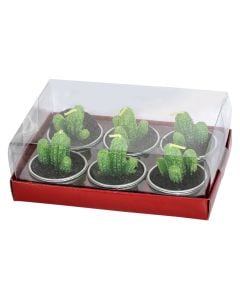 Decorative candle, paraffin-metal, green, dia 4xH5 cm, 6 piece