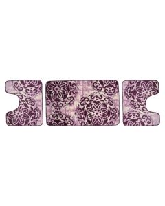Bathmat set/3, Size: 50x80 cm, (2x) 50x40 cm, Color: Cherry, Material: PP