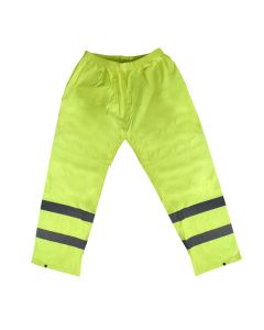Rain pants striped phosphor Hi-Vis, PVC/polyester, yellow, XL