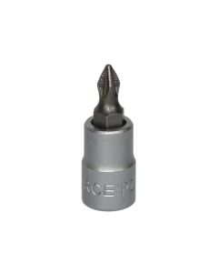 Pozidriv socket bit, FORCE, chrome-vanadium, 1/4" PZ.1