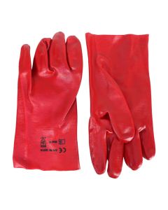 Working gloves, PVC, red, 27 cm