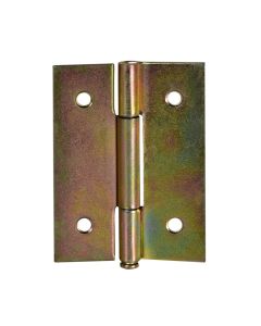 Cupboard hinge, metalic, yellow, 50x40 mm