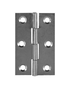 Cupboard hinge, metalic, chrome plate, 65x30 mm