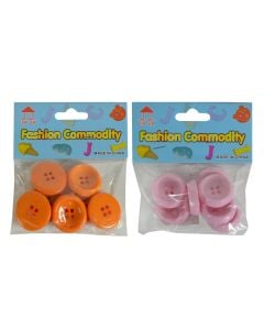Buttons, plastic, 2.5 cm, mix, 6 pieces, 1 pack
