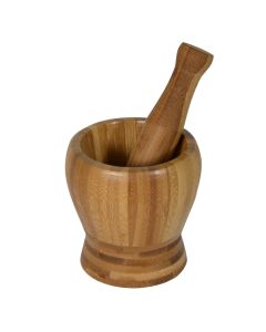 Garlic masher, Size: D.9 x10 cm, Color: Natural, Material: Bamboo