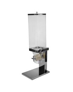 Muesli dispenser 7  LT. Square, Size: 18x27xH68 cm, Color: Silver, Material: Stainless steel + Polycarbonate