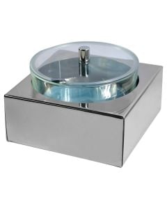 Square thermal yogurt holder with lid Size: Dia.15x16x16xH12 Color: Silver, Material: Cheese holder, Dia. 15 cm