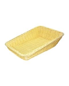 Prestige rectangular basket, Size: 45x30x5 cm, Color: Natural, Material: Plastic