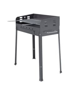 Barbecue with charcoal, "stellaEco", metal, grey, 40x50xh90 cm, 1 piece