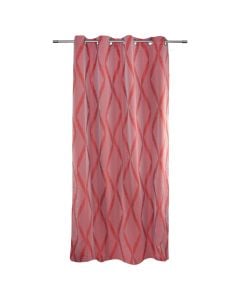 Curtain with rings, polyester, red, 140x260 cm